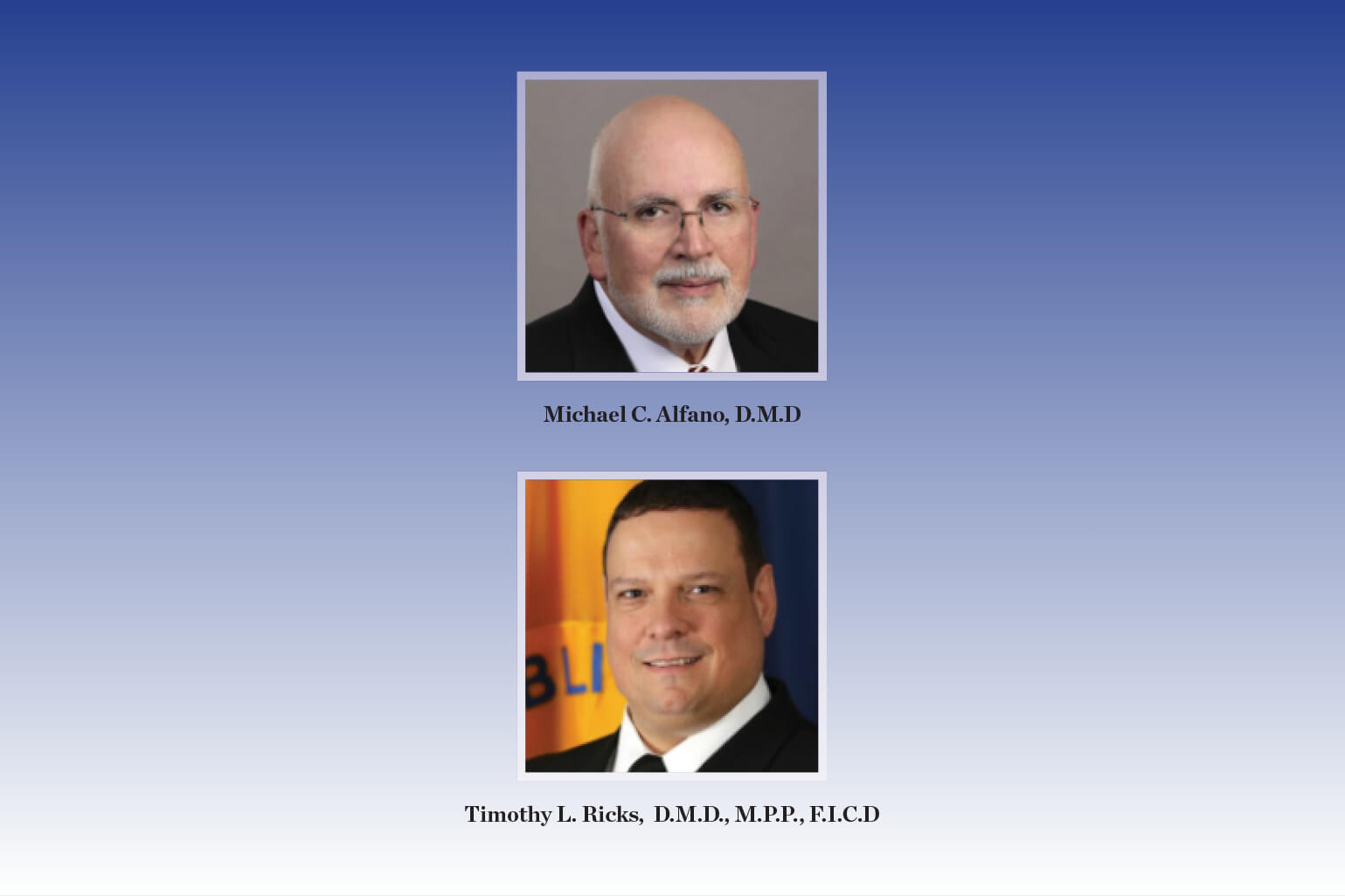 Santa Fe Group Congratulates Dr. Michael C. Alfano and Assistant Surgeon General Dr. Timothy L. Ricks on their Shils Fund Awards